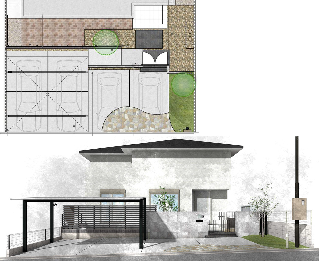 姫路市の外構・エクステリア・造園工事施工例 設計図面 にわいろSTYLE 株式会社庭彩