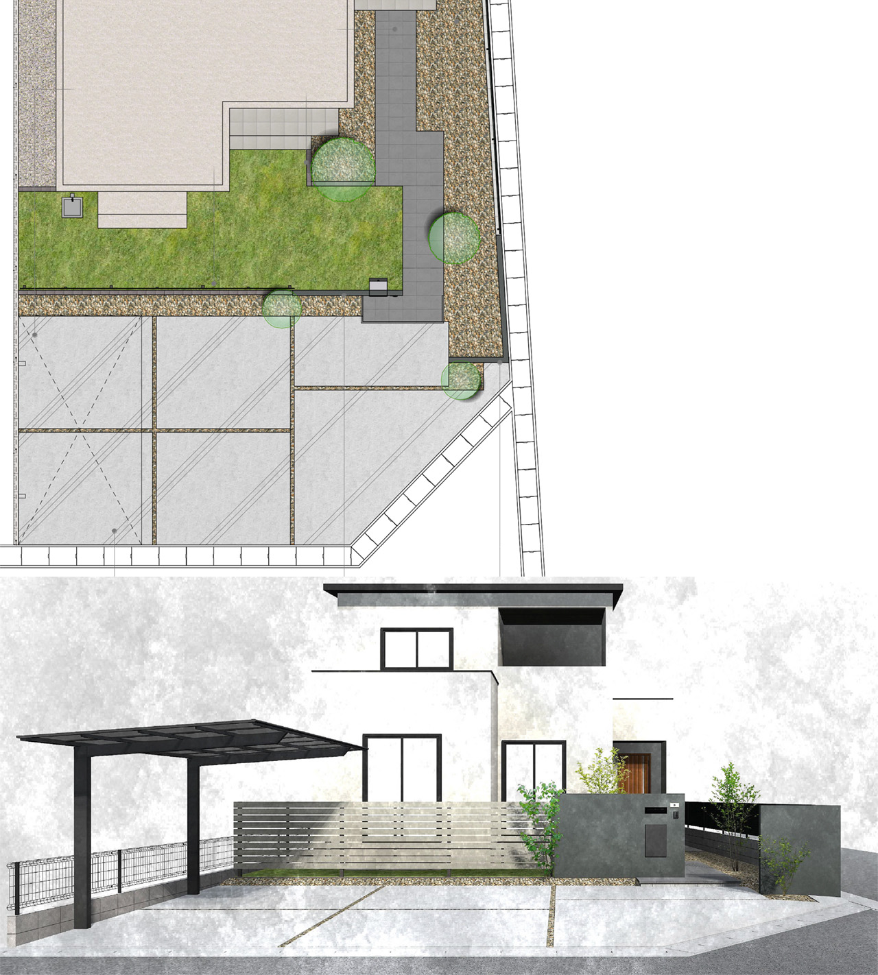 姫路市の外構・エクステリア・造園工事施工例 設計図面 にわいろSTYLE 株式会社庭彩