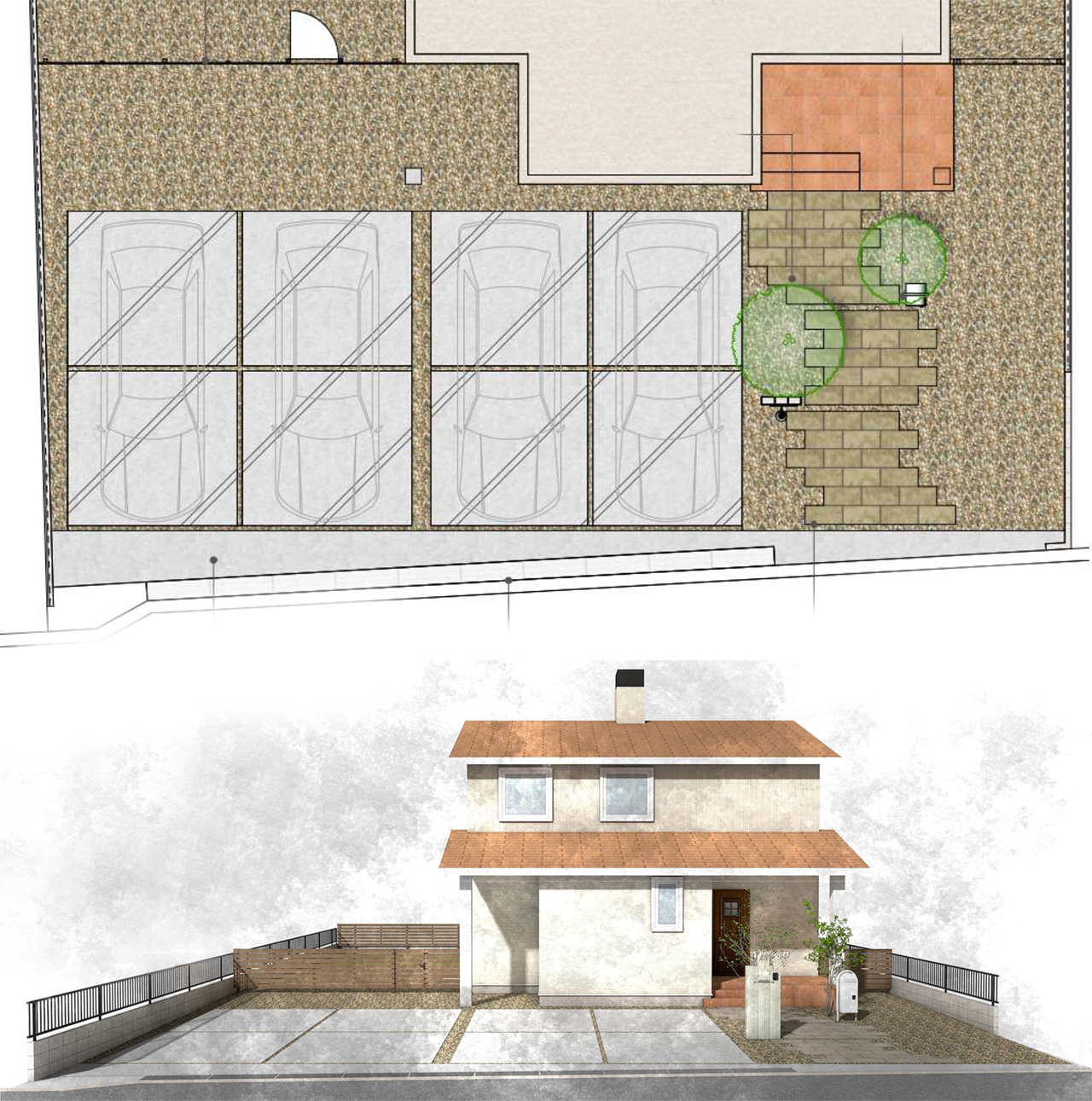 姫路市の外構・エクステリア・造園工事施工例 ご提案図面 にわいろSTYLE 株式会社庭彩