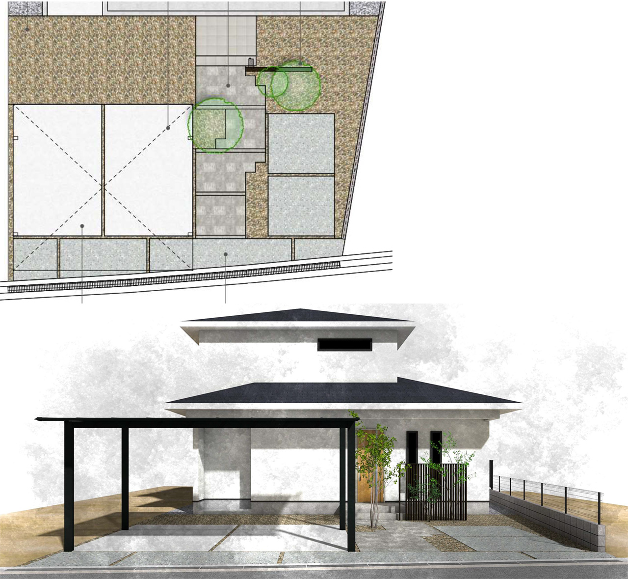 姫路市の外構・エクステリア・造園工事施工例 設計図面 にわいろSTYLE 株式会社庭彩