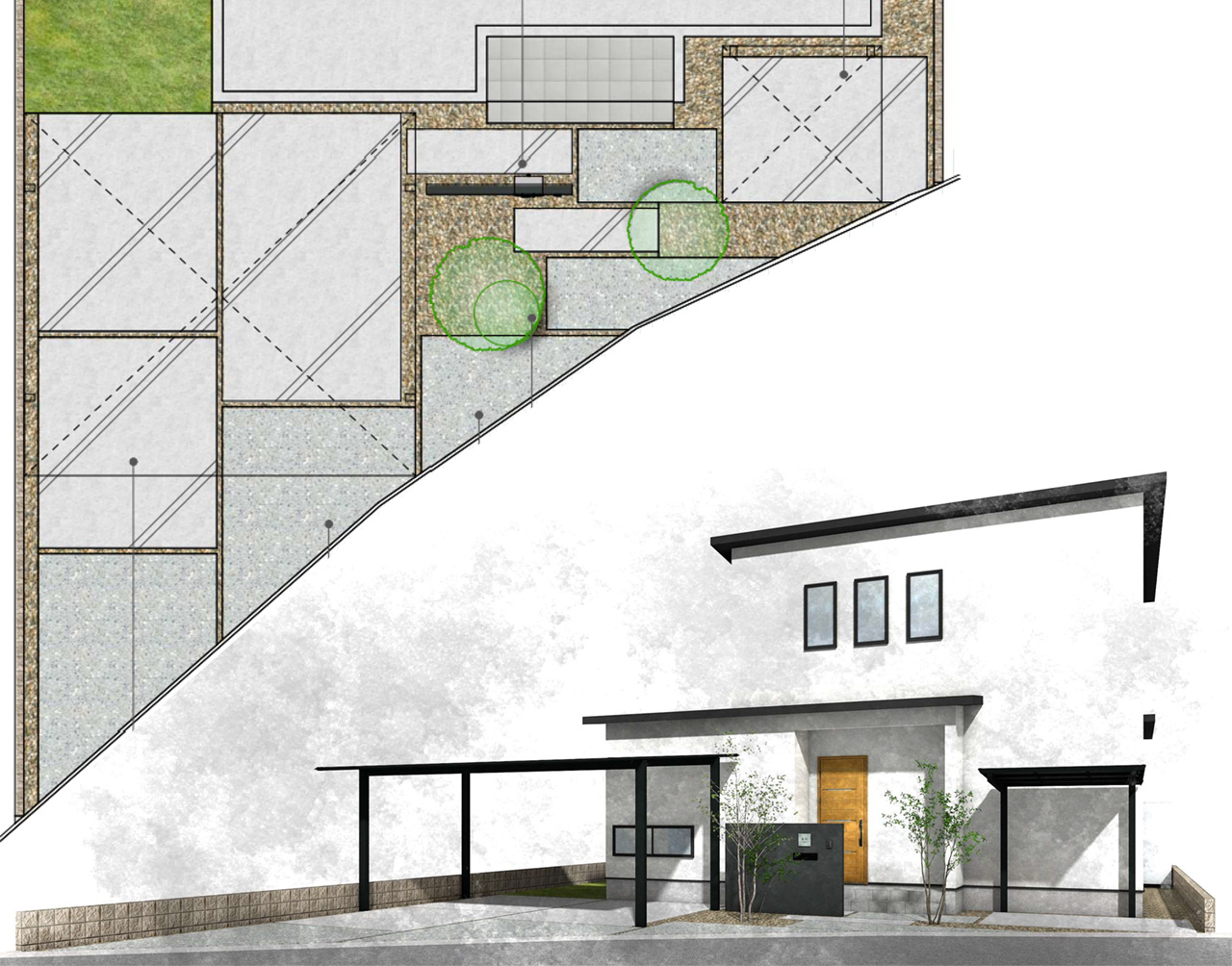 姫路市の外構・エクステリア・造園工事施工例 設計図面 にわいろSTYLE 株式会社庭彩