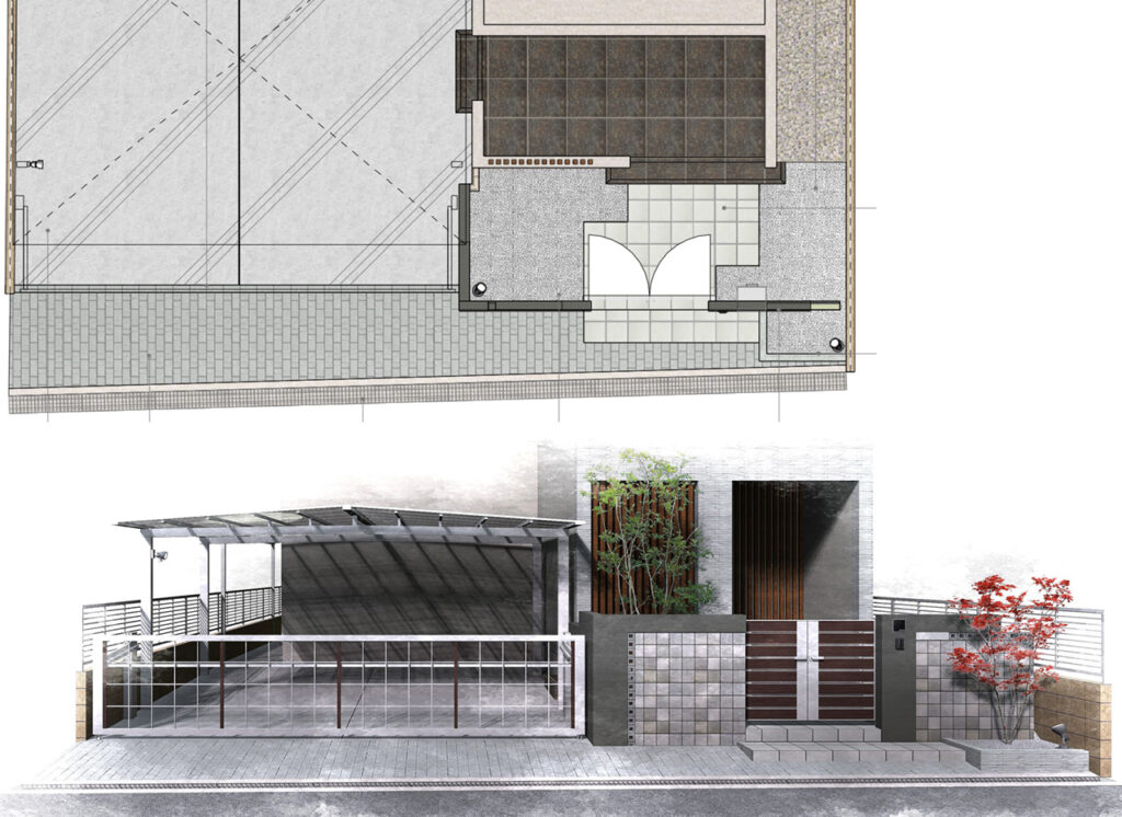 姫路市の外構・エクステリア・造園工事施工例 設計図面 にわいろSTYLE 株式会社庭彩