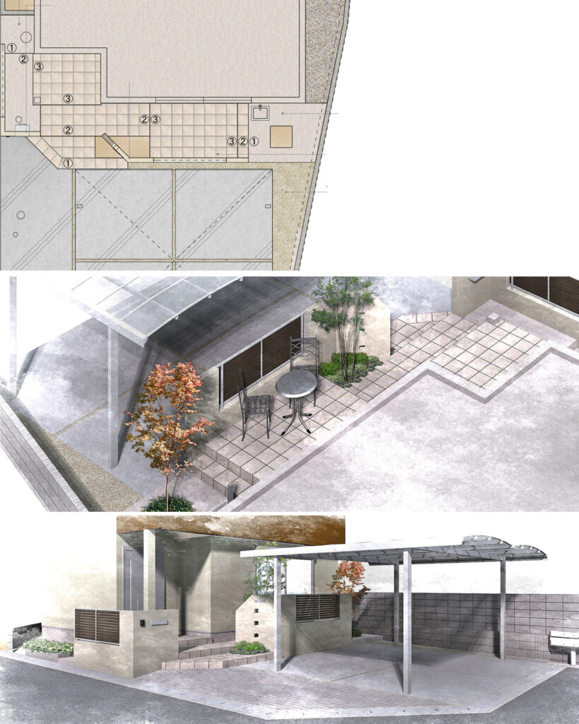 姫路市の外構・エクステリア・造園工事施工例 設計図面 にわいろSTYLE 株式会社庭彩