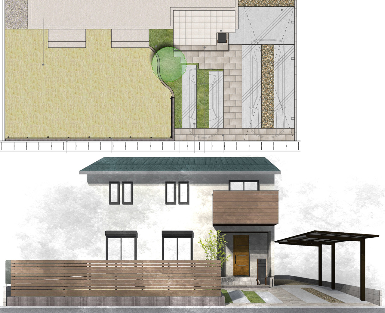 姫路市の外構・エクステリア・造園工事施工例 設計図面 にわいろSTYLE 株式会社庭彩