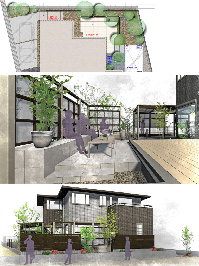 姫路市の外構・エクステリア・造園工事施工例 設計図面 にわいろSTYLE 株式会社庭彩