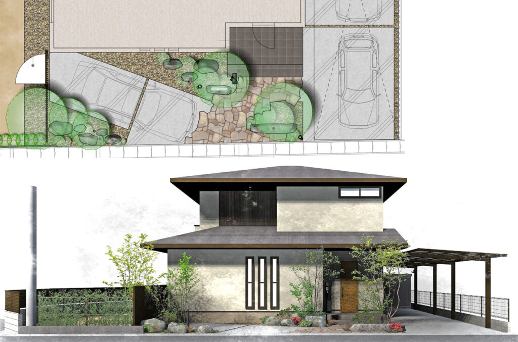 姫路市の外構・エクステリア・造園工事施工例 設計図面 にわいろSTYLE 株式会社庭彩