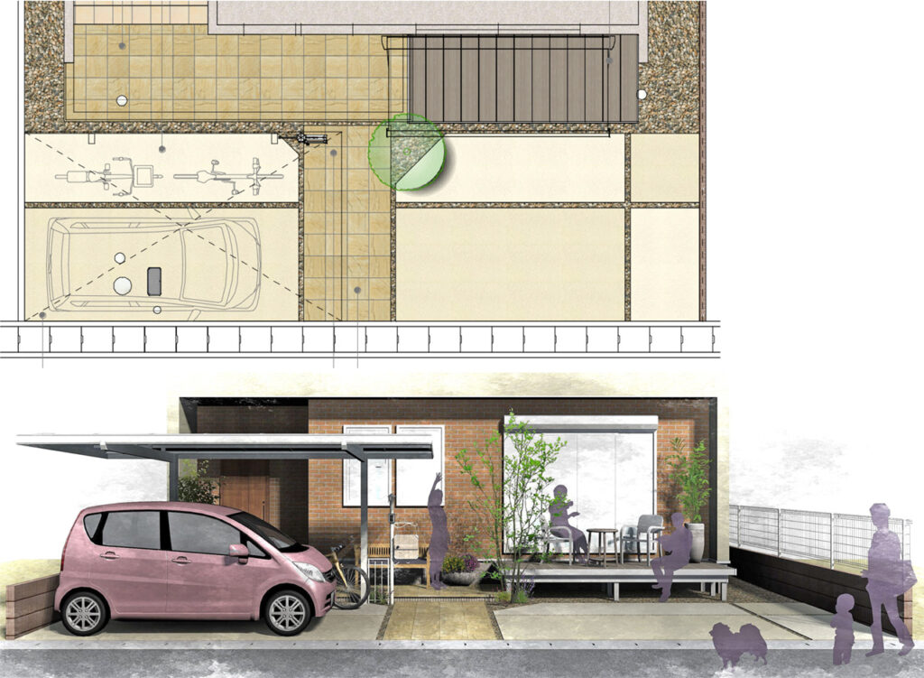 姫路市の外構・エクステリア・造園工事施工例 設計図面 にわいろSTYLE 株式会社庭彩