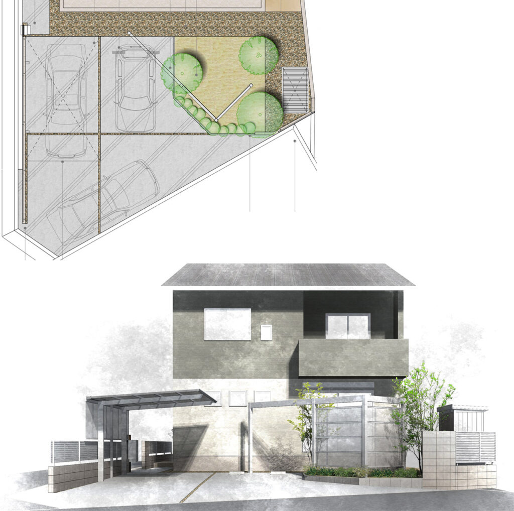 姫路市の外構・エクステリア・造園工事施工例 設計図面 にわいろSTYLE 株式会社庭彩