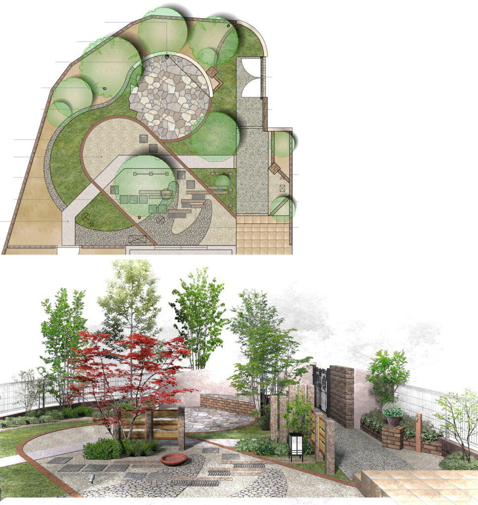 姫路市の外構・エクステリア・造園工事施工例 設計図面 にわいろSTYLE 株式会社庭彩