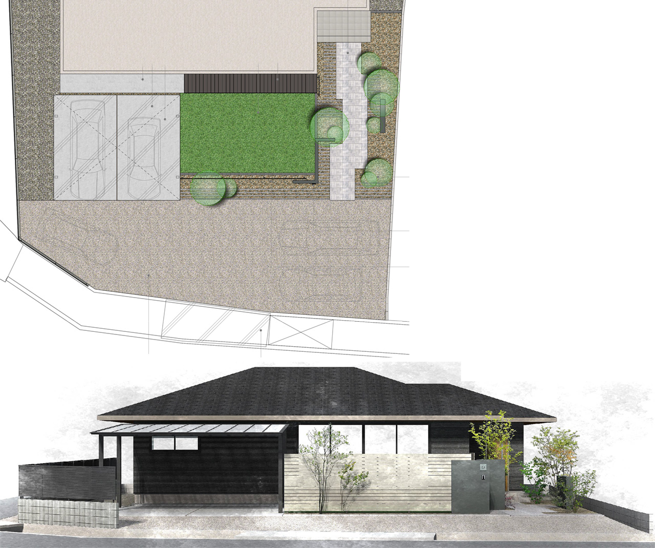 姫路市の外構・エクステリア・造園工事施工例 設計図面 にわいろSTYLE 株式会社庭彩