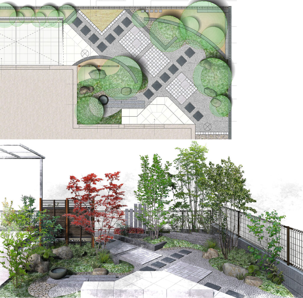 姫路市の外構・エクステリア・造園工事施工例 設計図面 にわいろSTYLE 株式会社庭彩