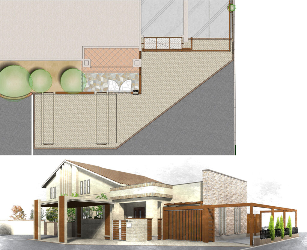 姫路市の外構・エクステリア・造園工事施工例 設計図面 にわいろSTYLE 株式会社庭彩