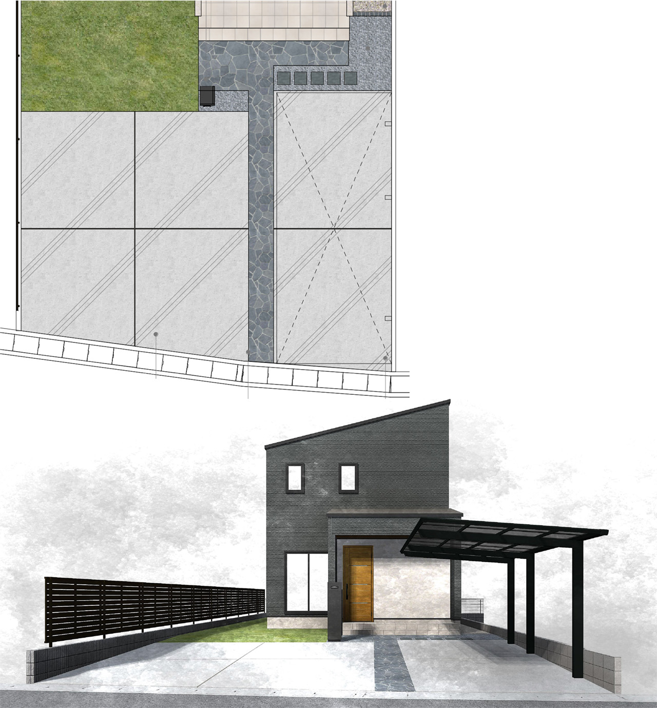 姫路市の外構・エクステリア・造園工事施工例 設計図面 にわいろSTYLE 株式会社庭彩