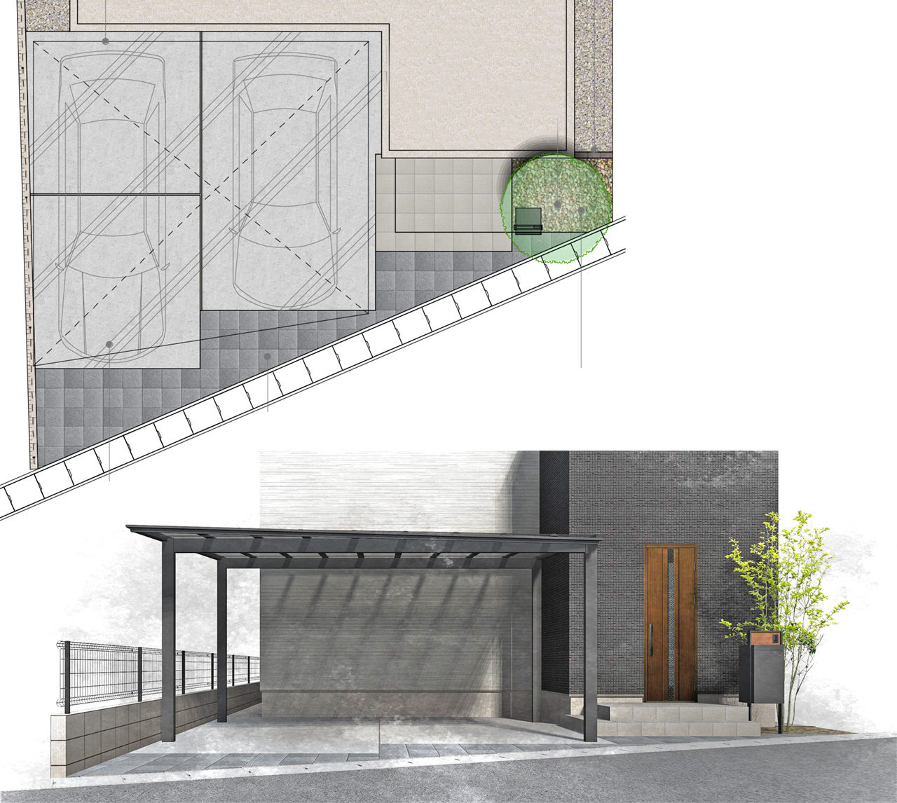 姫路市の外構・エクステリア・造園工事施工例 設計図面 にわいろSTYLE 株式会社庭彩