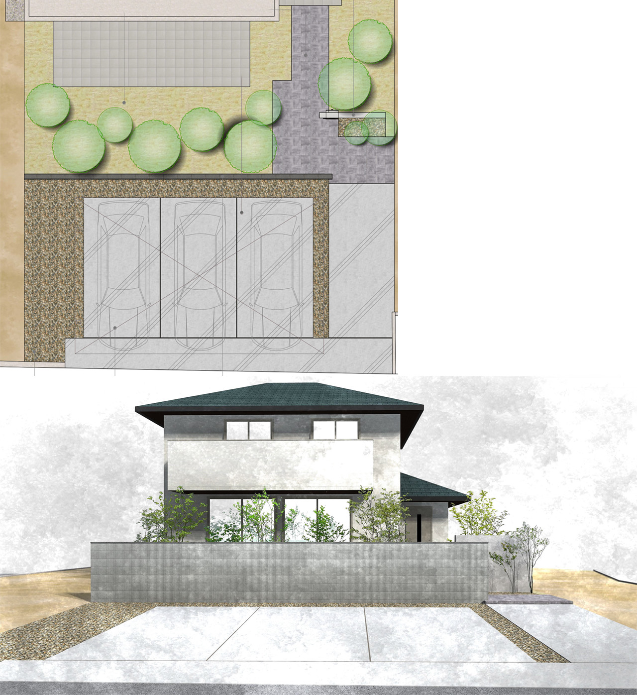 姫路市の外構・エクステリア・造園工事施工例 設計図面 にわいろSTYLE 株式会社庭彩