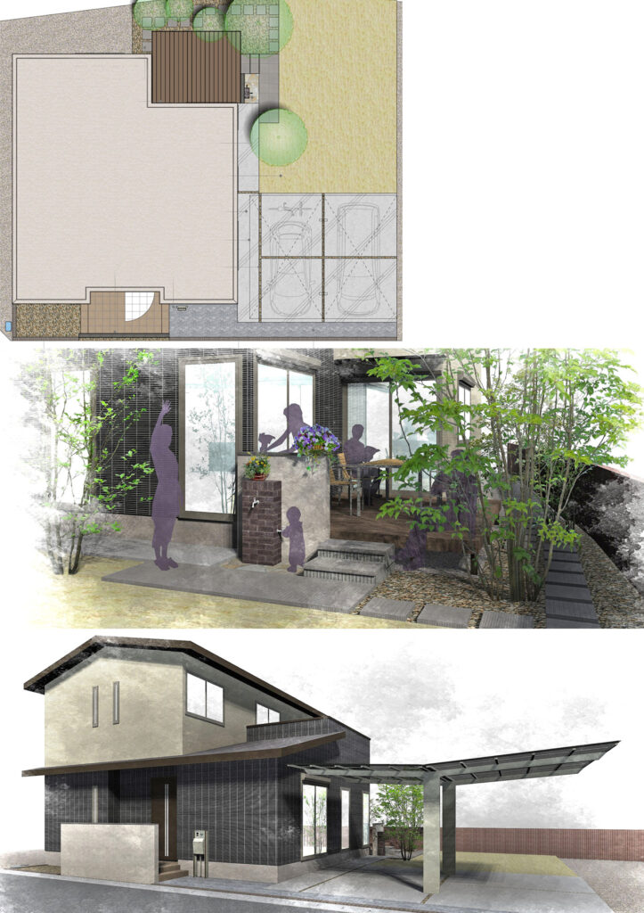 姫路市の外構・エクステリア・造園工事施工例　設計図面　にわいろSTYLE　株式会社庭彩