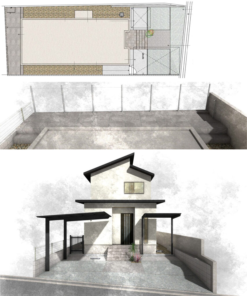 姫路市の外構・エクステリア・造園工事施工例　設計図面　にわいろSTYLE　株式会社庭彩